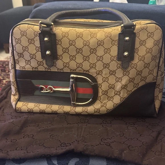 Authentic Gucci Beige and Dark Brown bag - Picture 1 of 15